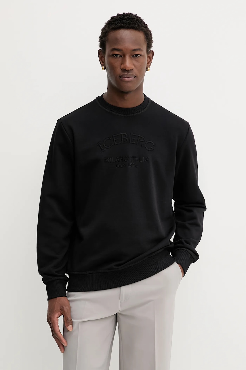 Iceberg bluză culoarea negru, cu imprimeu, E030 6317 Iceberg bluză culoarea negru, cu imprimeu, E030 6317