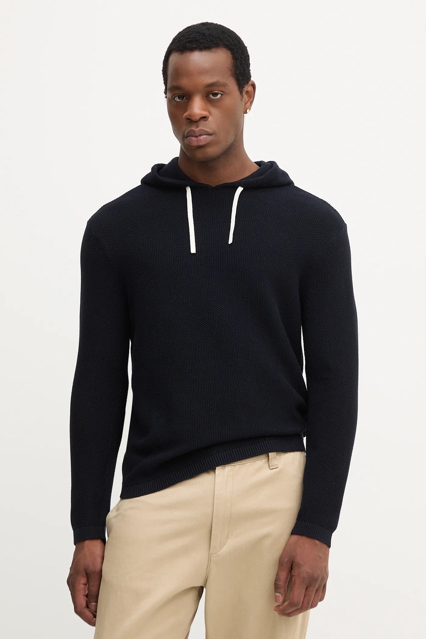Levně Bavlněný svetr Armani Exchange pánský, tmavomodrá barva, XM000916 AF12930
