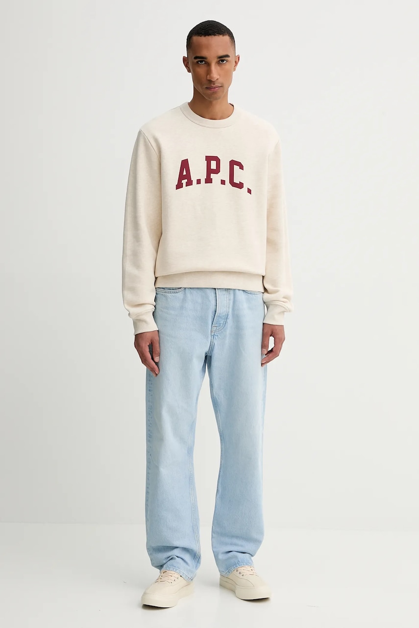 Кофта A.P.C. sweat harris - GOTS цвет бежевый с принтом COHBR.H37012 Кофта A.P.C. sweat harris - GOTS цвет бежевый с принтом COHBR.H37012