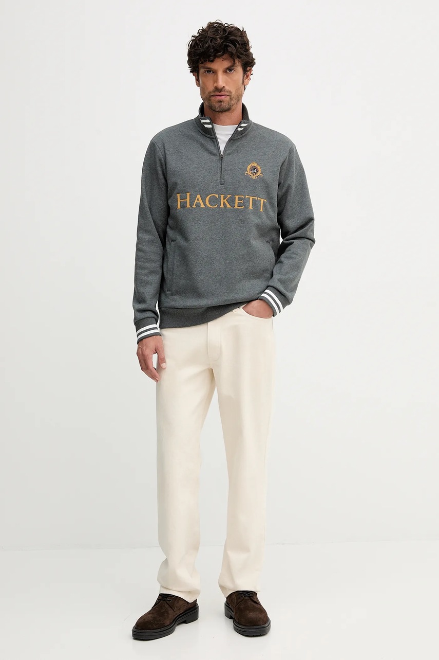 Кофта Hackett London цвет серый с аппликацией HM5800022