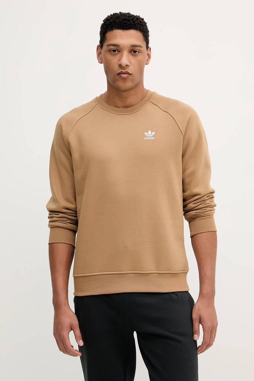 Levně Mikina adidas Originals Essentials pánská, zelená barva, hladká, JX2723