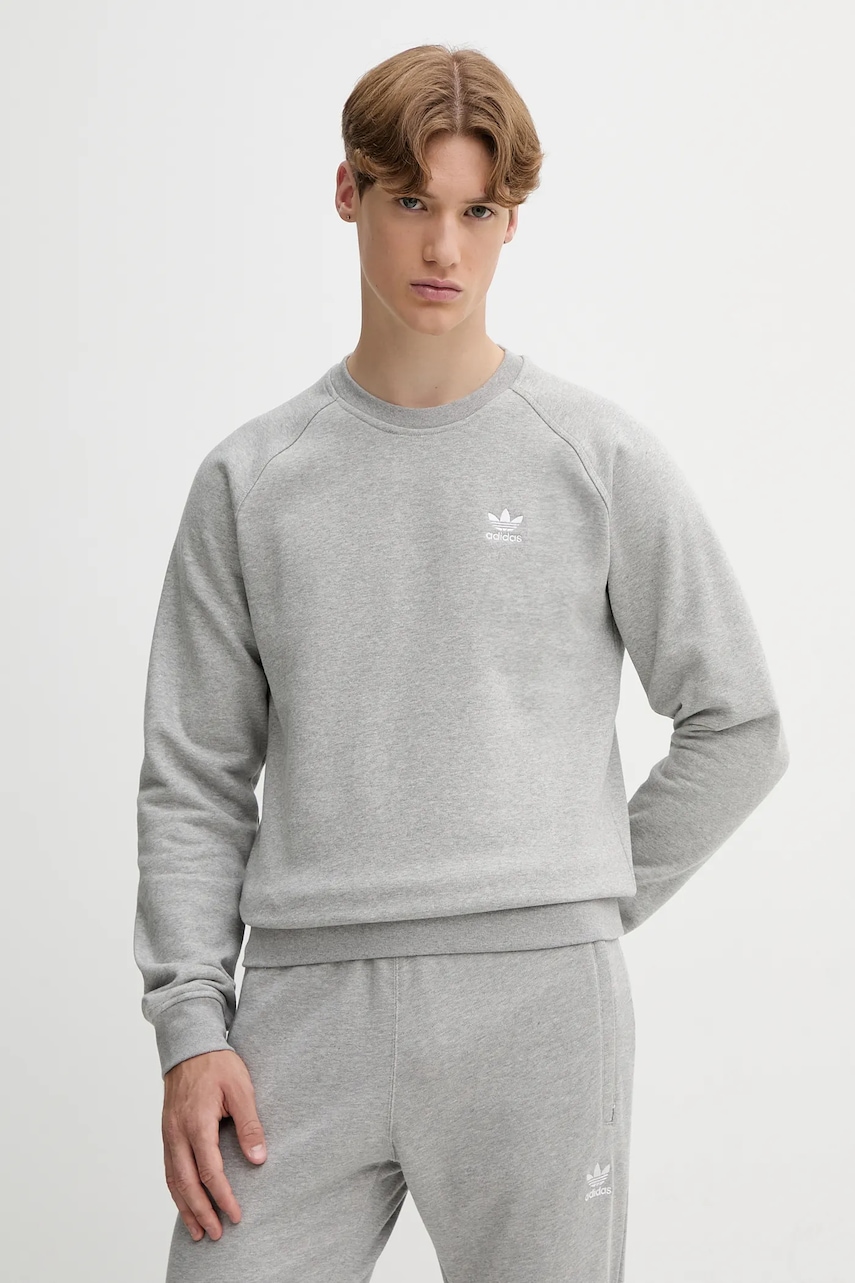 adidas Originals bluză Essentials culoarea gri, melanj, JY6140
