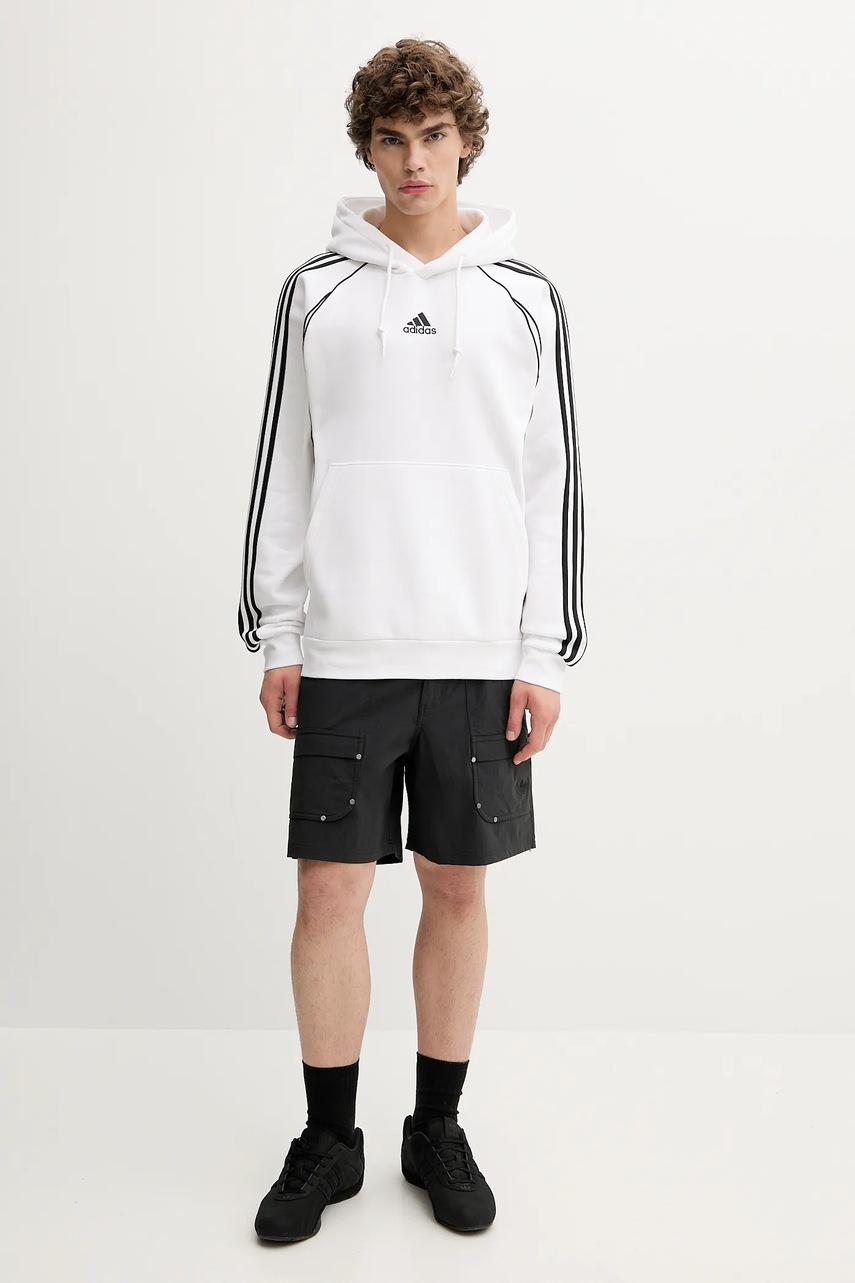 Кофта adidas Originals Teamgeist цвет белый с капюшоном с аппликацией JY6393