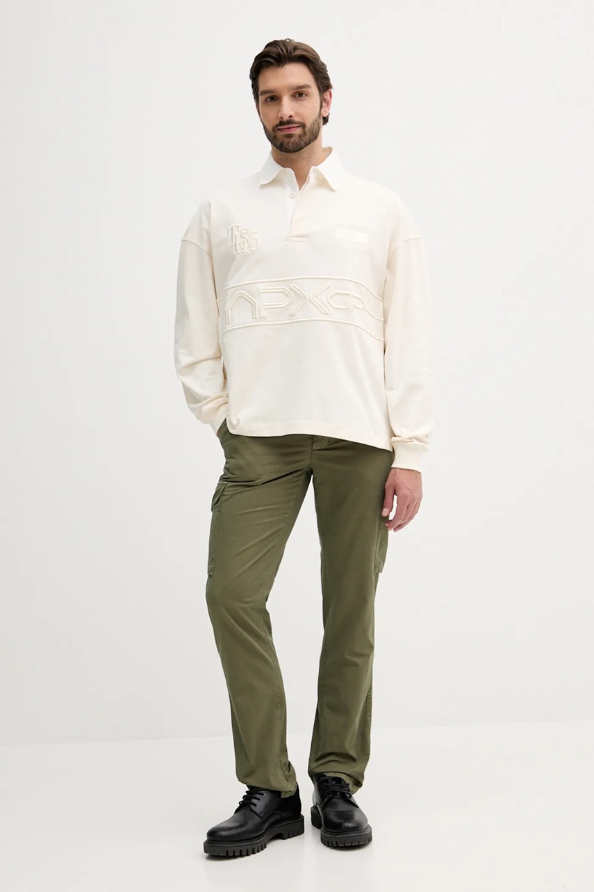 Хлопковая кофта Tommy Hilfiger x F1 THE MOVIE цвет бежевый узор MW0MW41388