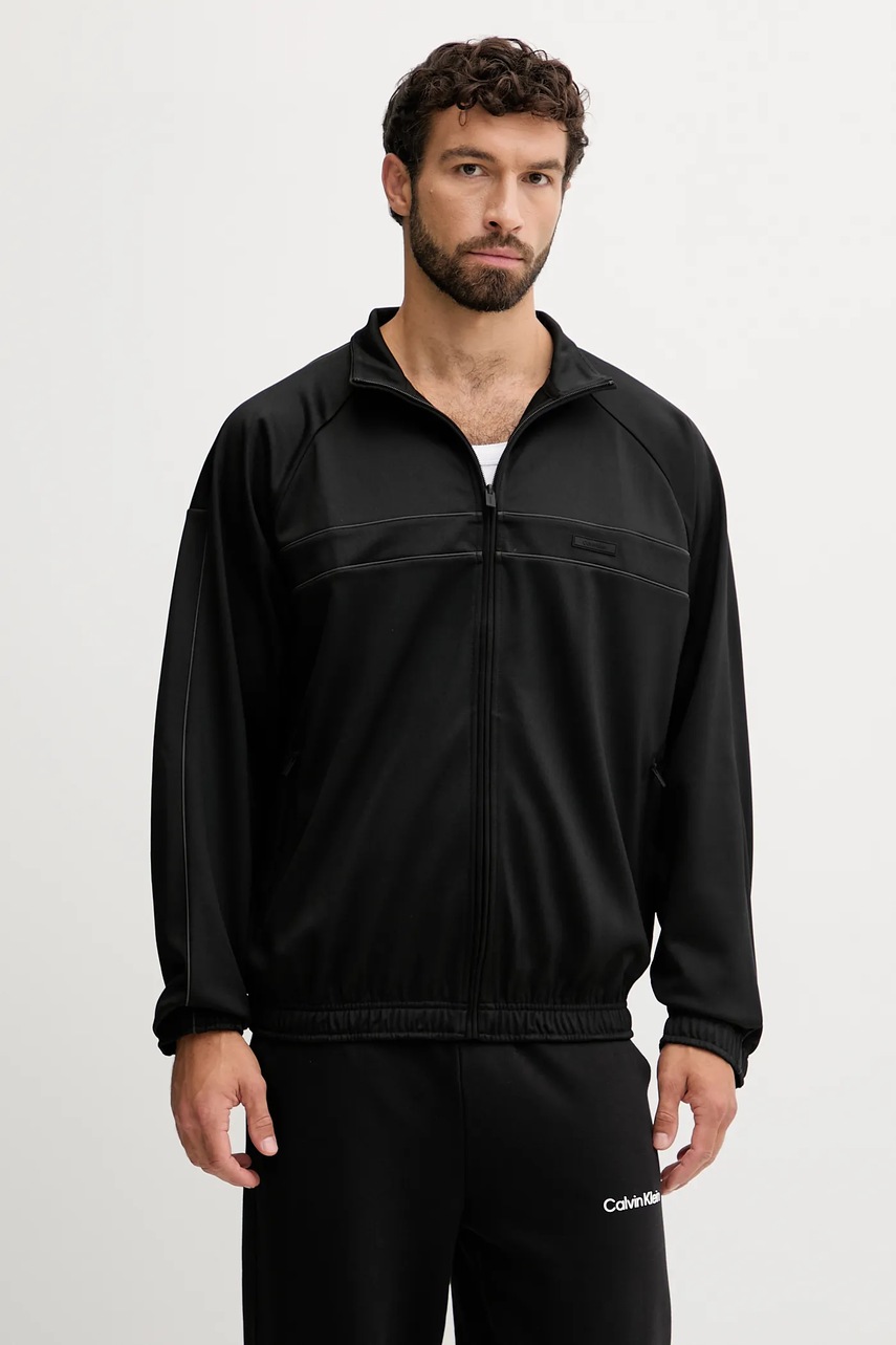 Levně Mikina Calvin Klein Performance pánská, černá barva, hladká, LVGMF5W311