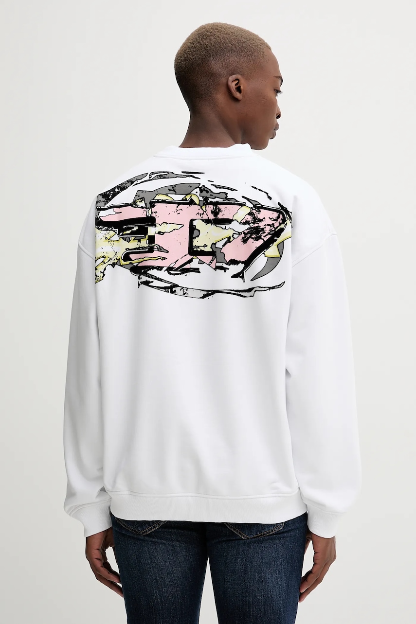 Diesel bluză S-BOXT-T2 culoarea alb, uni, A18694.0HYAT