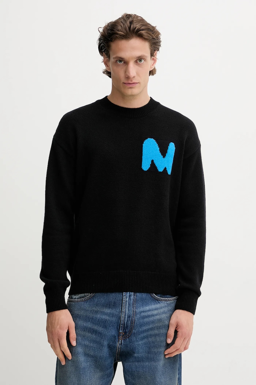 MSGM pulover de lână culoarea negru, 3940MM204.257596