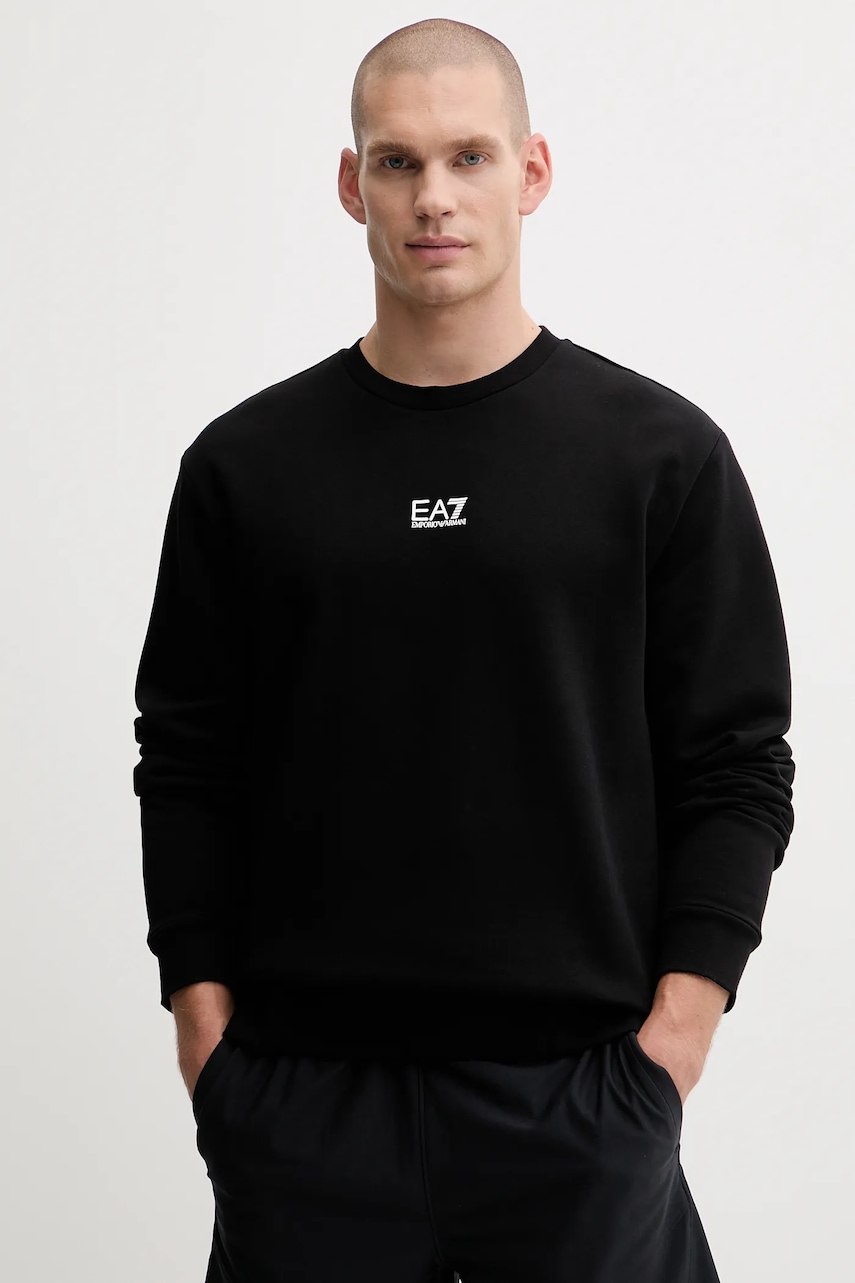 Levně Mikina EA7 Emporio Armani pánská, černá barva, hladká, PJVTZ.8NPM34