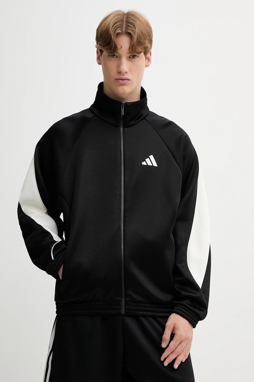 adidas bluză Stadium culoarea negru, cu imprimeu, JN1821