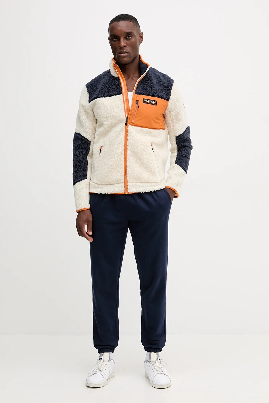 Флисовая кофта Napapijri Yupik 3 цвет бежевый узор NP0A4GNTMM91