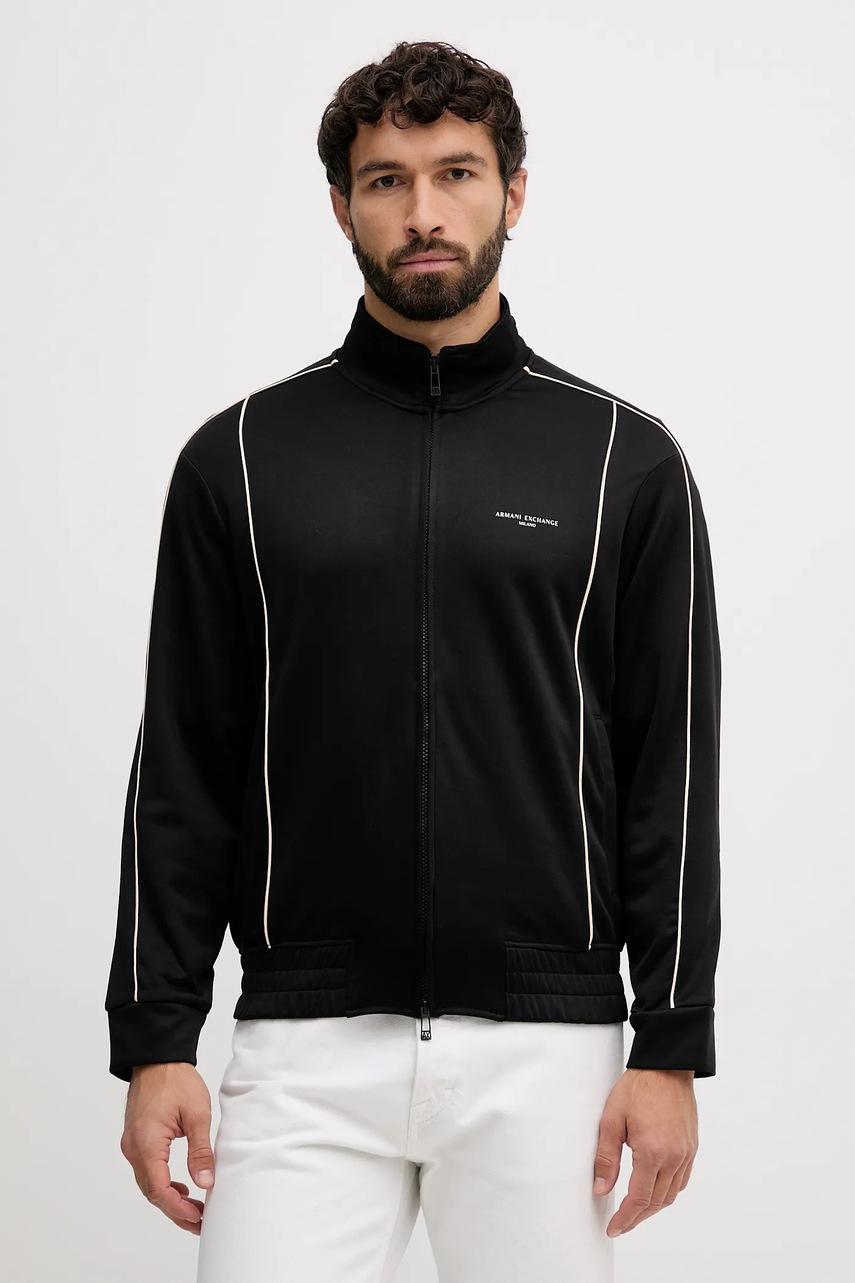 Armani Exchange bluză culoarea negru, cu imprimeu, XM001357 AF16278