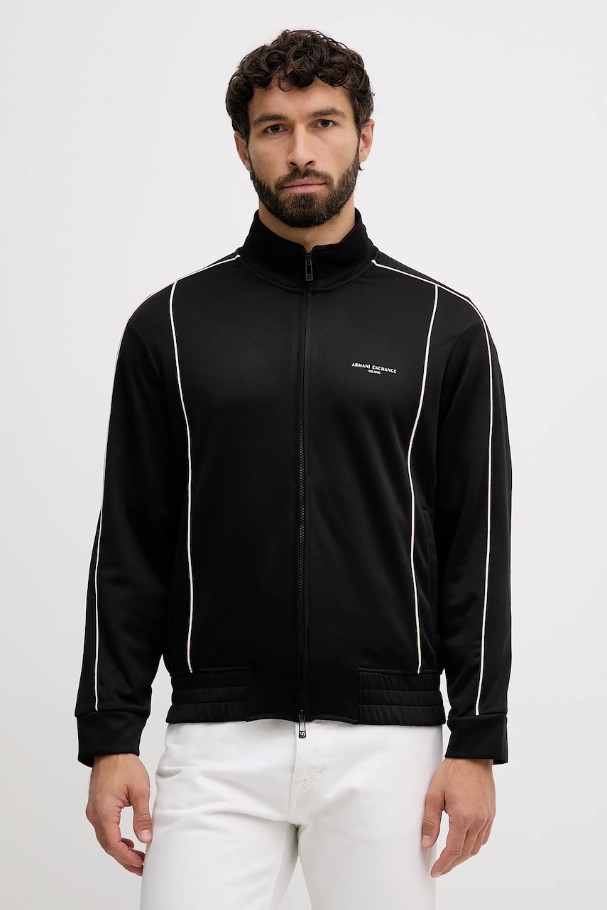 Armani Exchange bluză culoarea negru, cu imprimeu, XM001357 AF16278