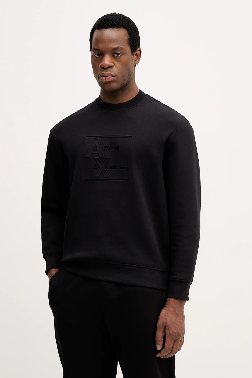 Armani Exchange bluza culoarea negru, uni, XM001371 AF13047
