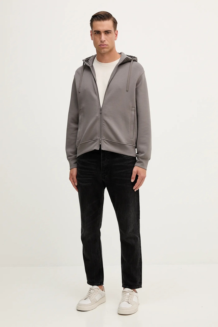 Кофта Armani Exchange цвет серый с капюшоном однотонная XM001891 AF10818