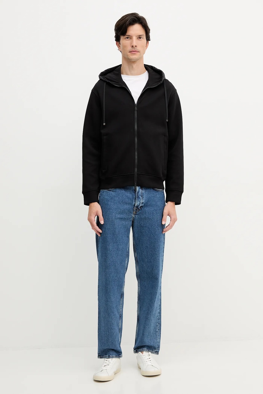 Кофта Armani Exchange цвет чёрный с капюшоном однотонная XM001891 AF10818