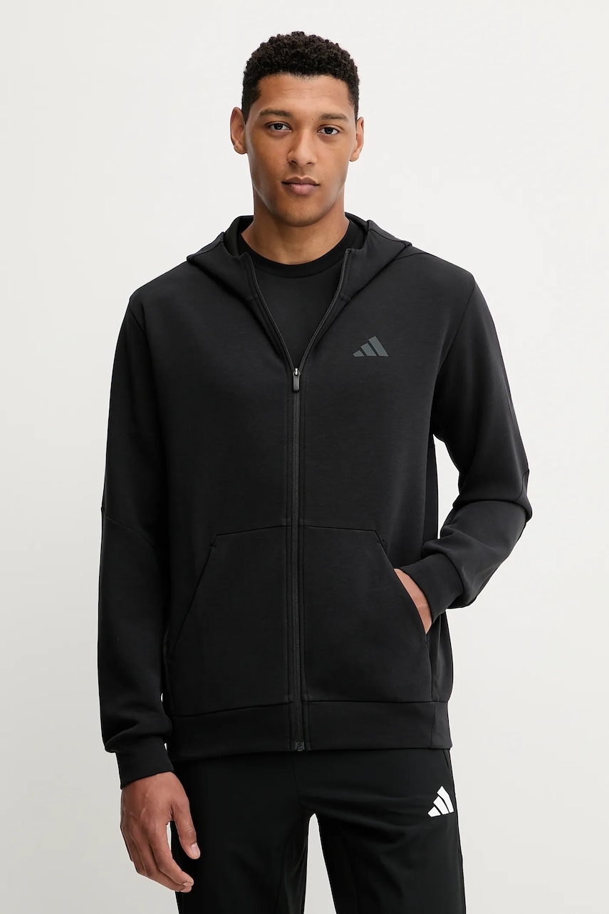 adidas Performance hanorac de antrenament Designed for Training culoarea negru, cu glugă, uni, IY1131