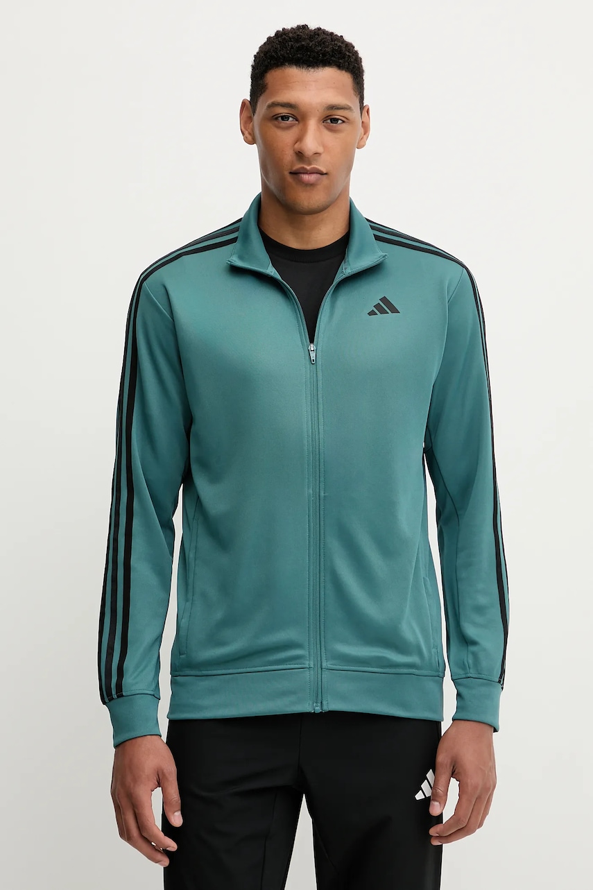 adidas Performance hanorac de antrenament Train Essentials culoarea verde, cu imprimeu, JW7498