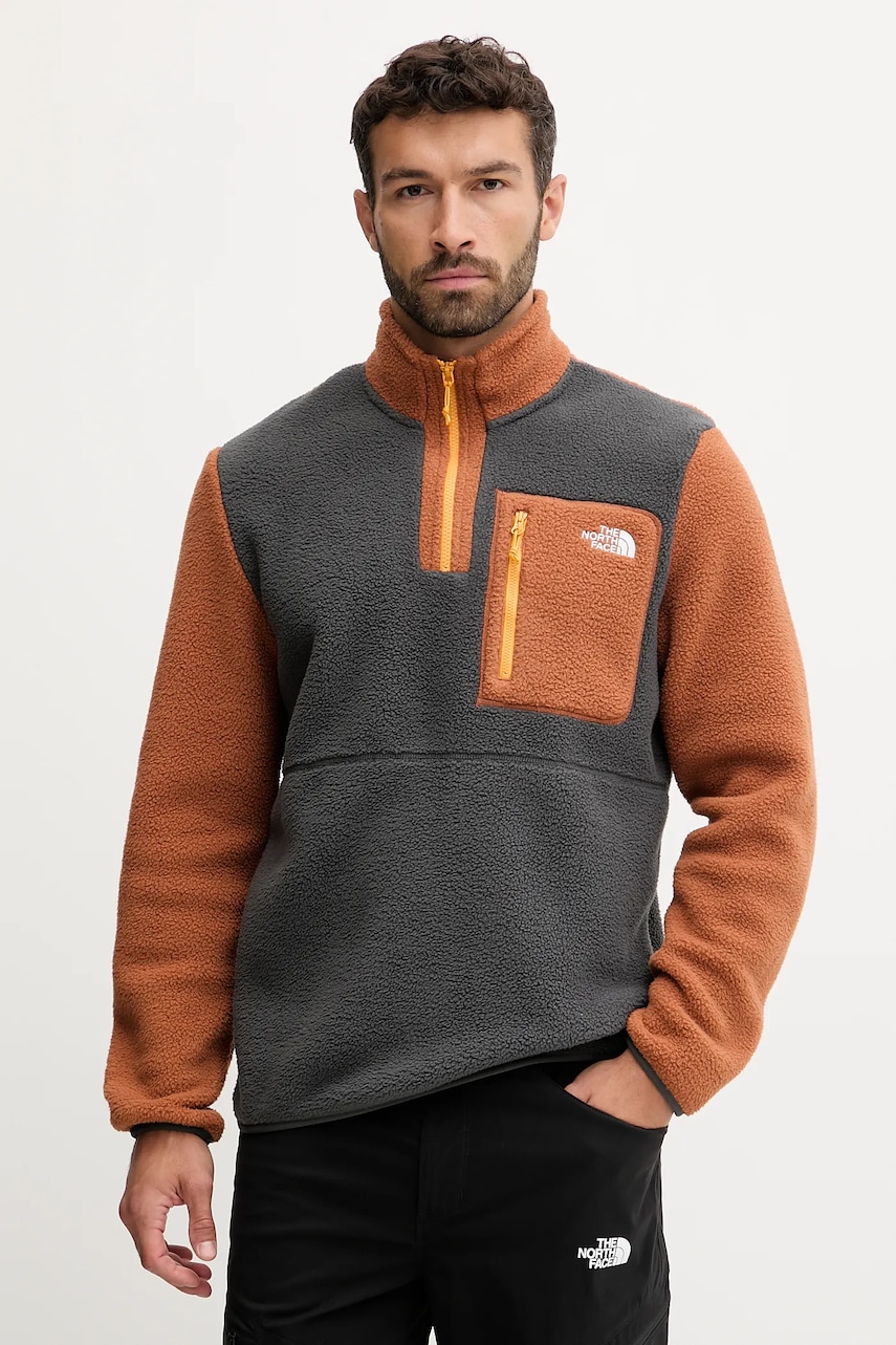 The North Face hanorac Yumiori culoarea gri, cu imprimeu, NF0A883SEOF1
