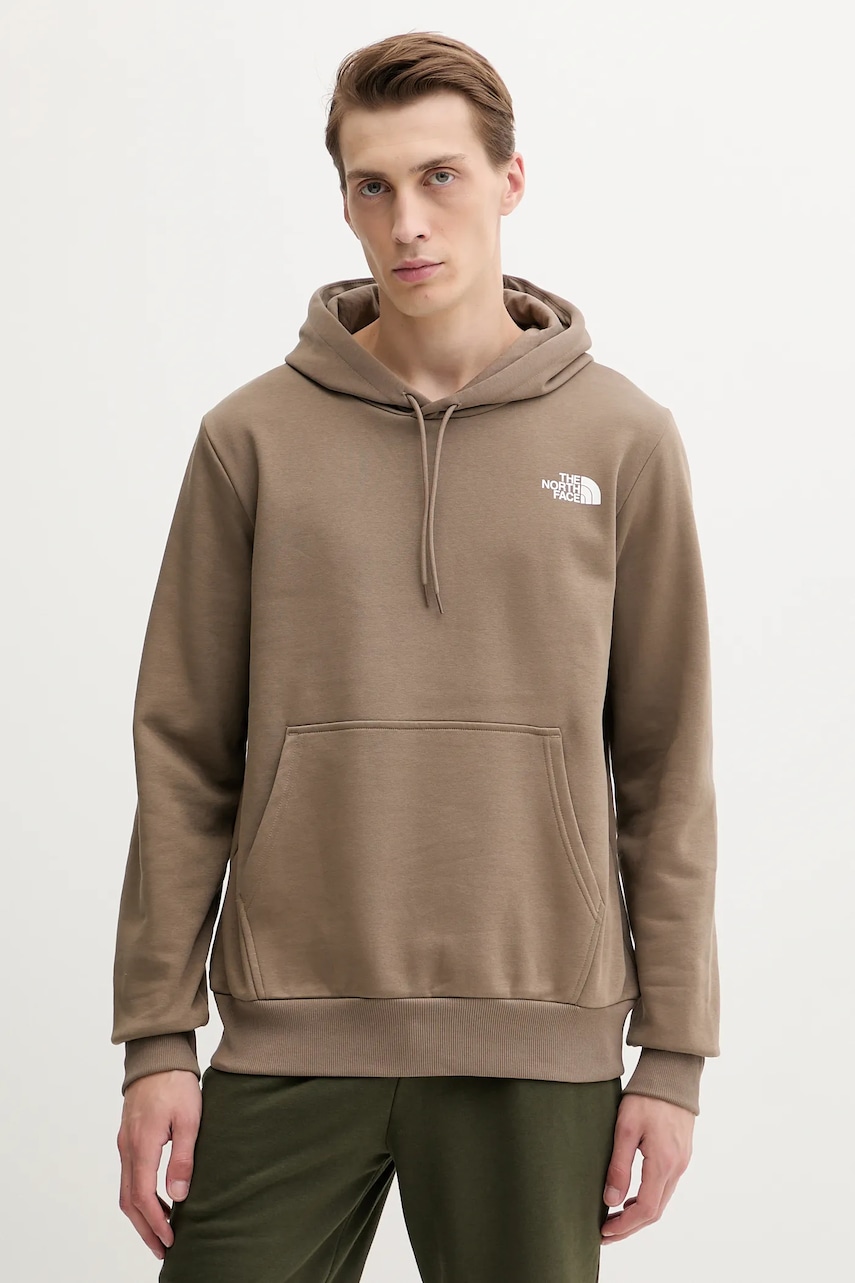 Levně Mikina The North Face Simple Dome pánská, hnědá barva, s kapucí, hladká, NF0A89FCBOW1