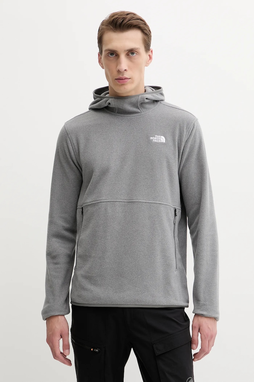 The North Face hanorac în aer liber culoarea gri, cu glugă, neted, NF0A8D0SCQI1