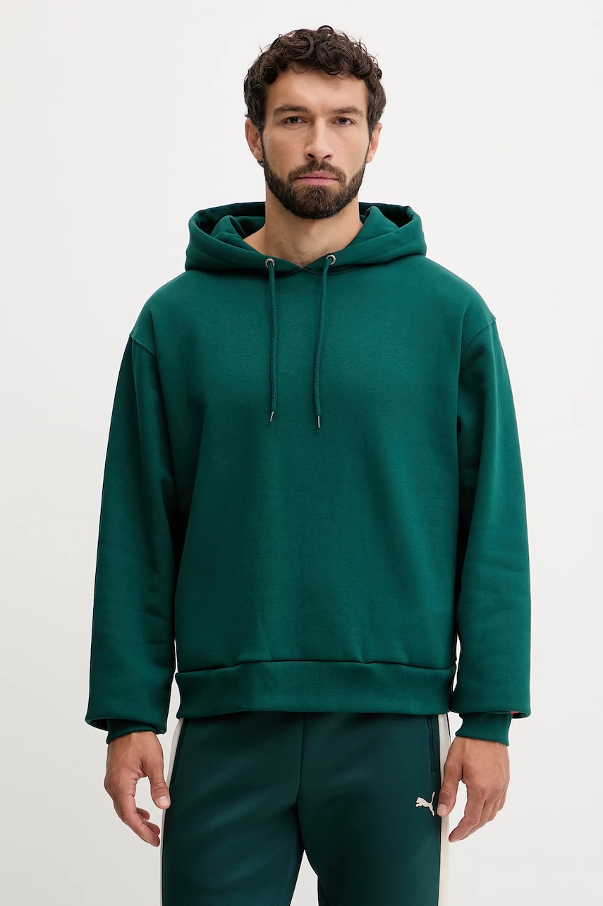 The North Face bluză Redbox culoarea verde, cu glugă, uni, NF0A8EFZ1KI1