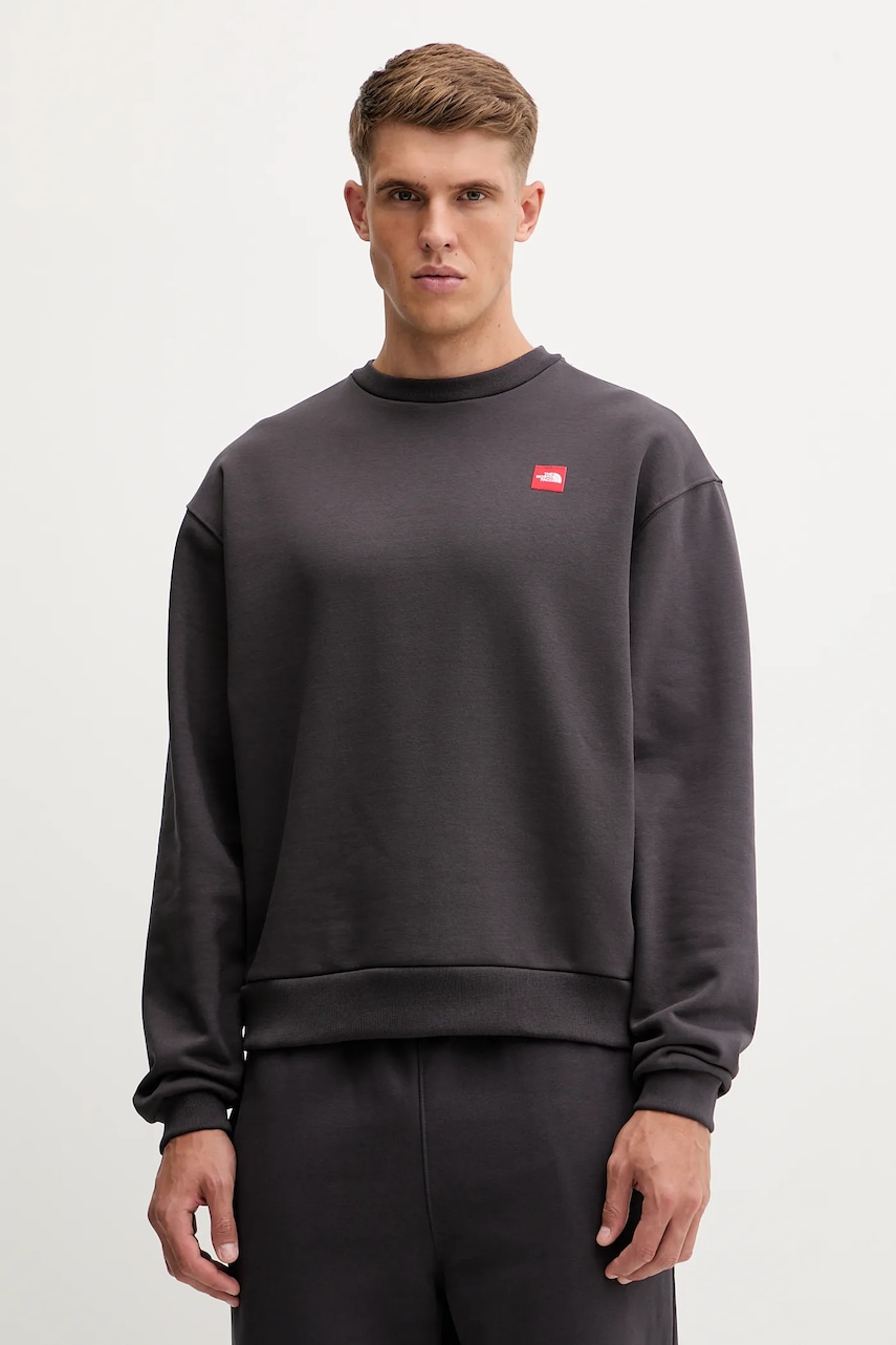 The North Face bluză Redbox culoarea gri, cu imprimeu, NF0A8EG10SA1