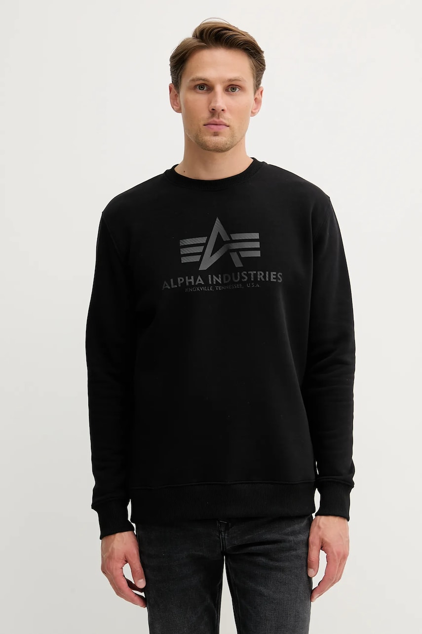 Alpha Industries bluză culoarea negru, cu imprimeu, 146311.515