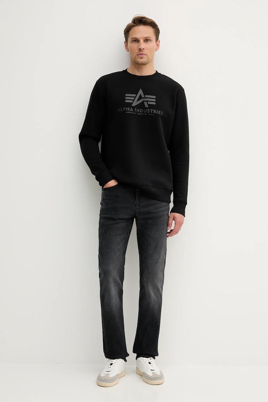 Кофта Alpha Industries цвет чёрный с принтом 146311.515 Кофта Alpha Industries цвет чёрный с принтом 146311.515
