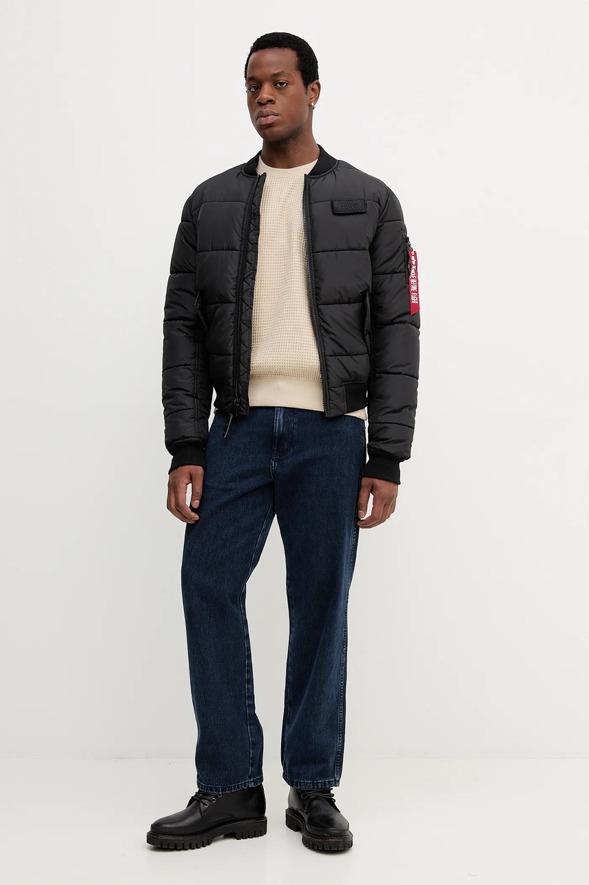 Хлопковая кофта Alpha Industries цвет бежевый с принтом 258300.627