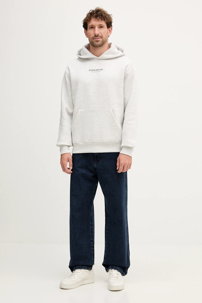 Кофта Alpha Industries цвет серый с капюшоном с принтом 156339.752