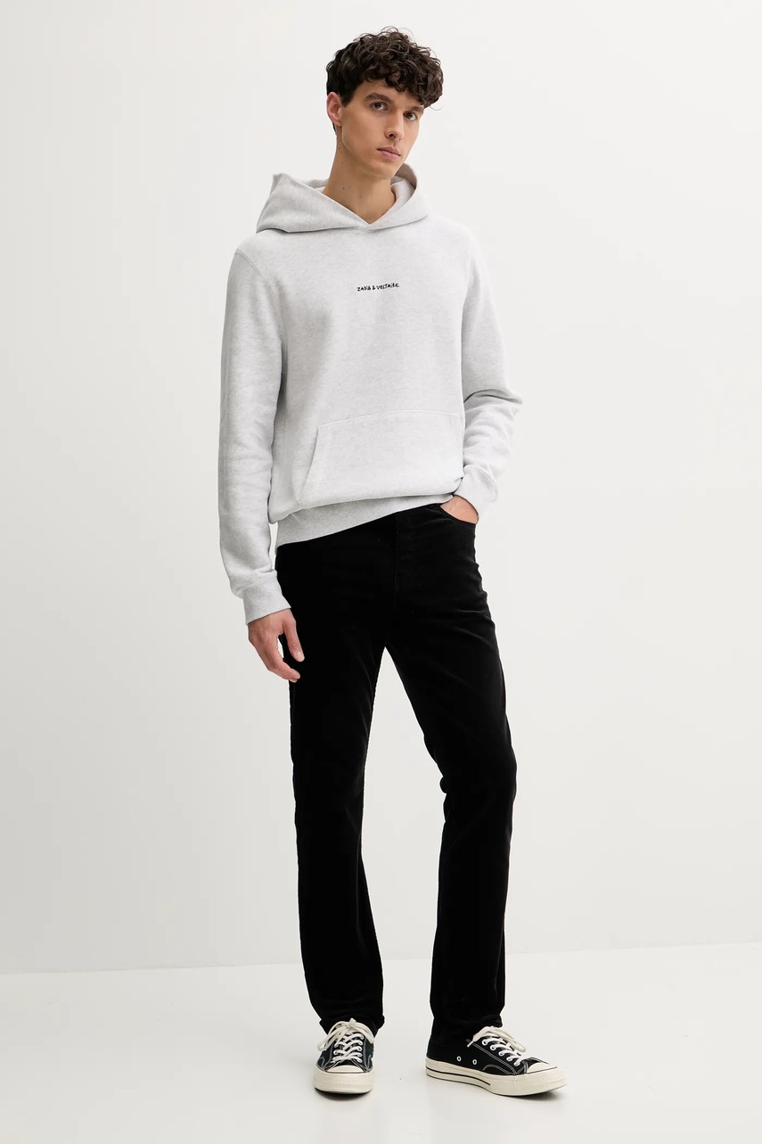 Кофта ZADIG&VOLTAIRE цвет серый с капюшоном однотонная JMSS01307