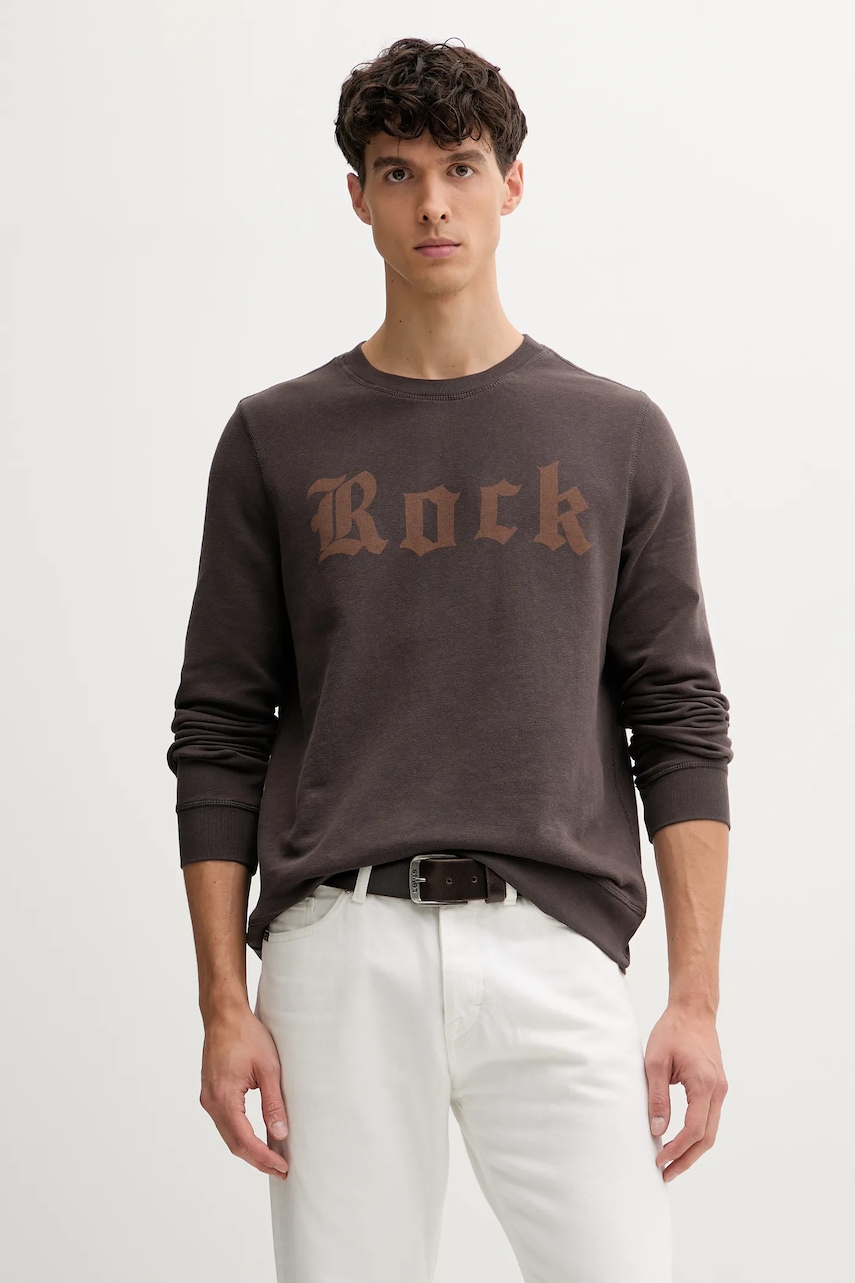 ZADIG&VOLTAIRE hanorac de bumbac culoarea maro, cu imprimeu, JMSS01308