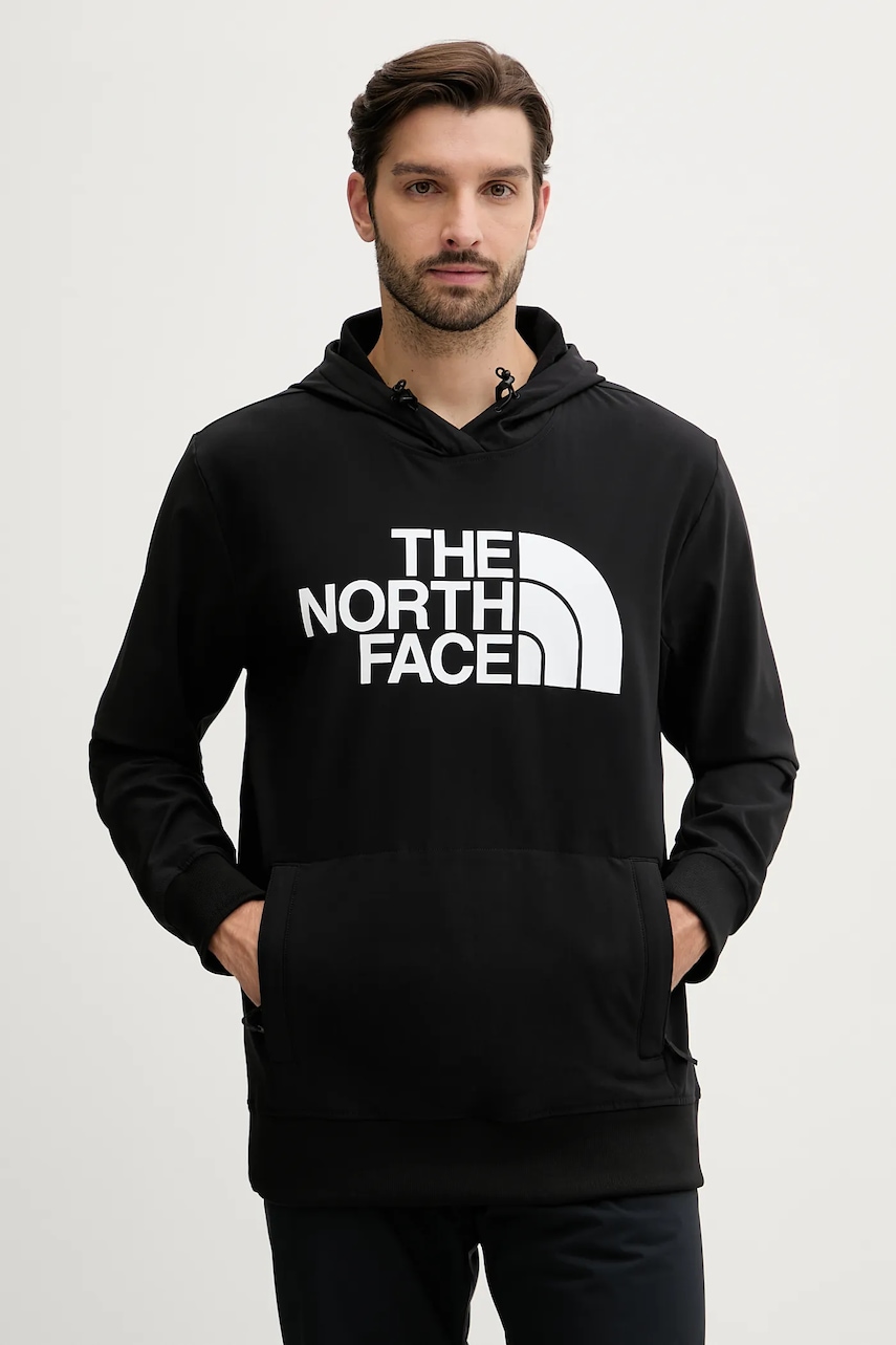 The North Face bluză Tekno culoarea negru, cu glugă, cu imprimeu, NF0A82V64H01