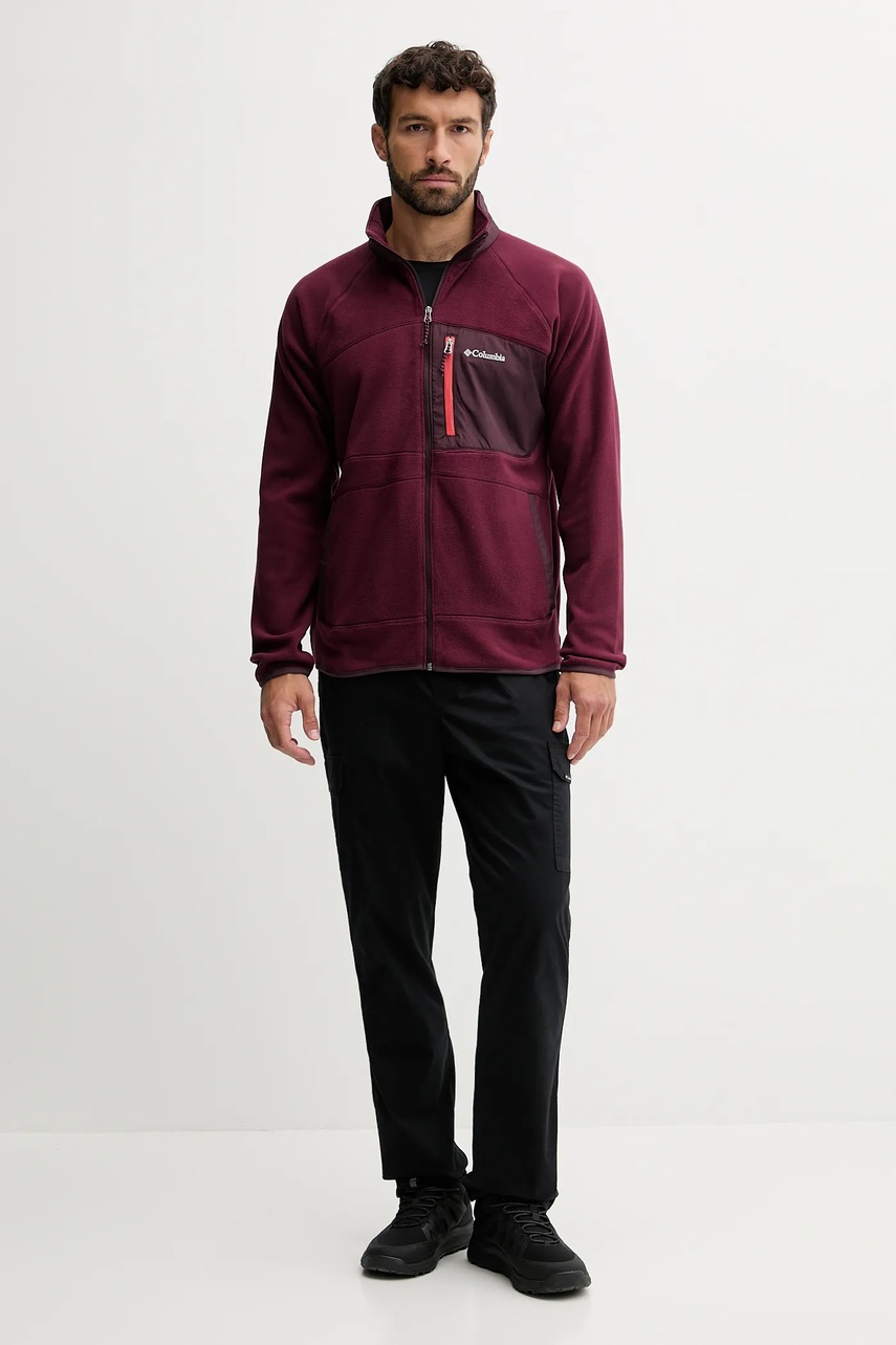 Кофта Columbia Fast Trek цвет бордовый однотонная 2135691
