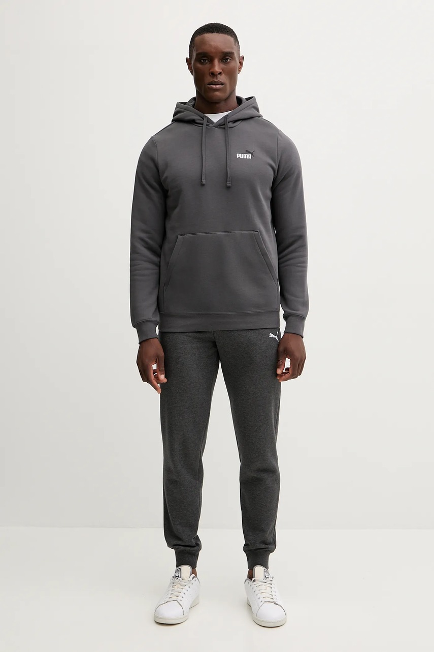 Кофта Puma цвет серый с капюшоном с аппликацией 684718