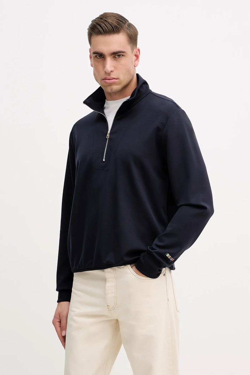 Paul Smith bluză culoarea bleumarin, uni, M1R-631Z-TP4724