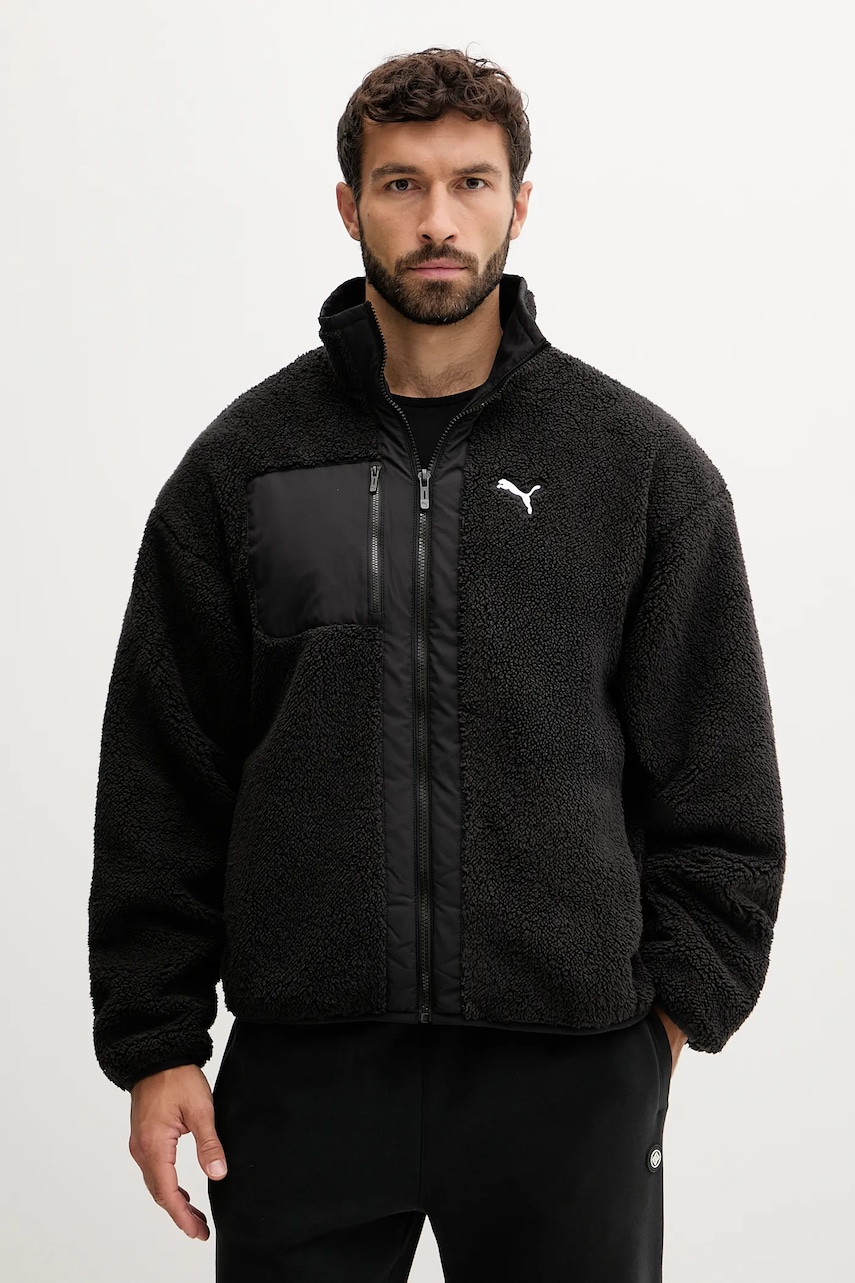 Puma geacă cu două fețe culoarea negru, de iarnă, 688371