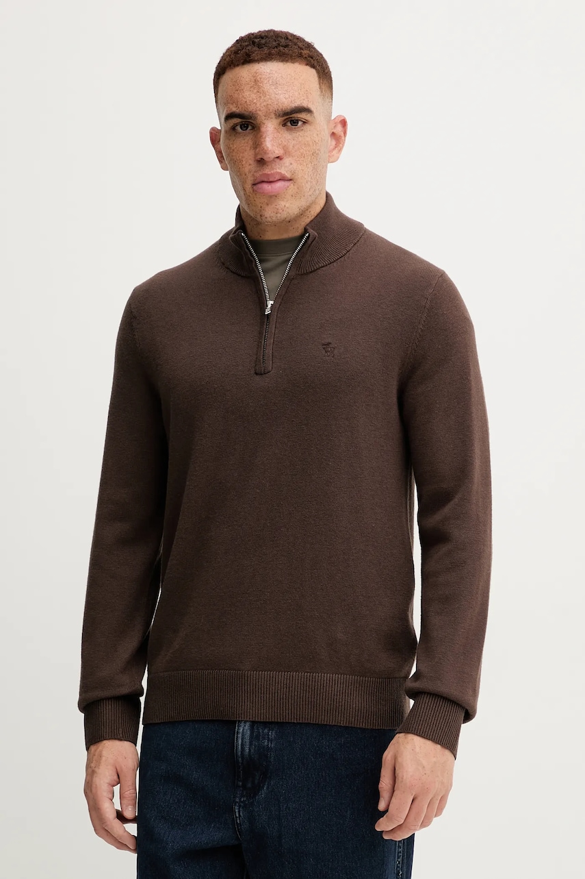 Abercrombie & Fitch pulover din amestec de lână culoarea maro, cu turtleneck, KI120-5139-400