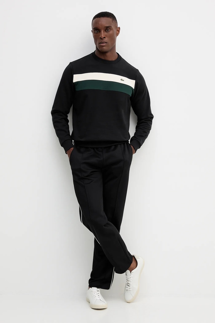 Хлопковая кофта Lacoste цвет чёрный однотонная SH5498