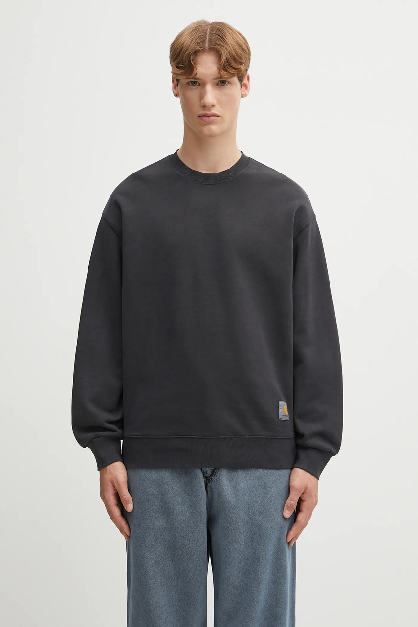 Carhartt WIP hanorac de bumbac Hudson culoarea gri, uni, I035186.895F