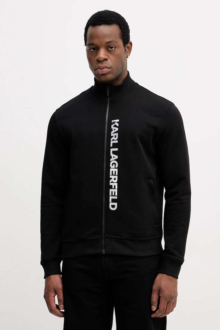 Karl Lagerfeld hanorac de bumbac culoarea negru, cu imprimeu, 554917.705400 Karl Lagerfeld hanorac de bumbac culoarea negru, cu imprimeu, 554917.705400