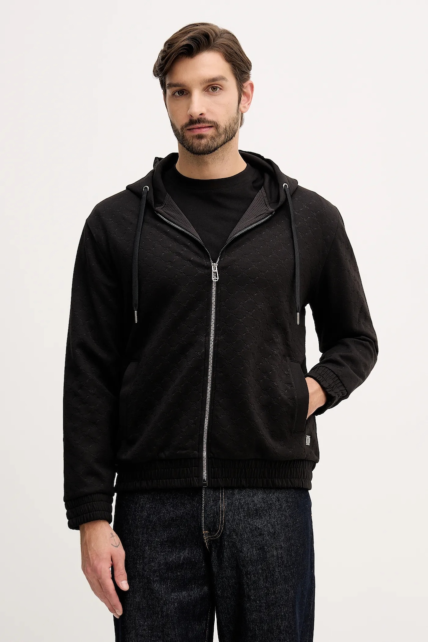 Joop! bluză culoarea negru, cu glugă, 30047442