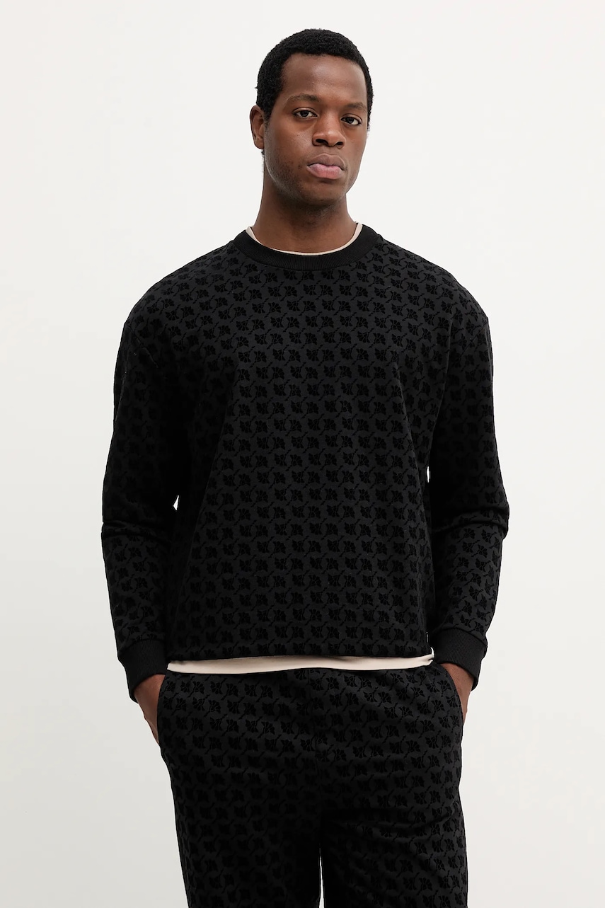 Joop! hanorac de bumbac culoarea negru, cu imprimeu, 30047447