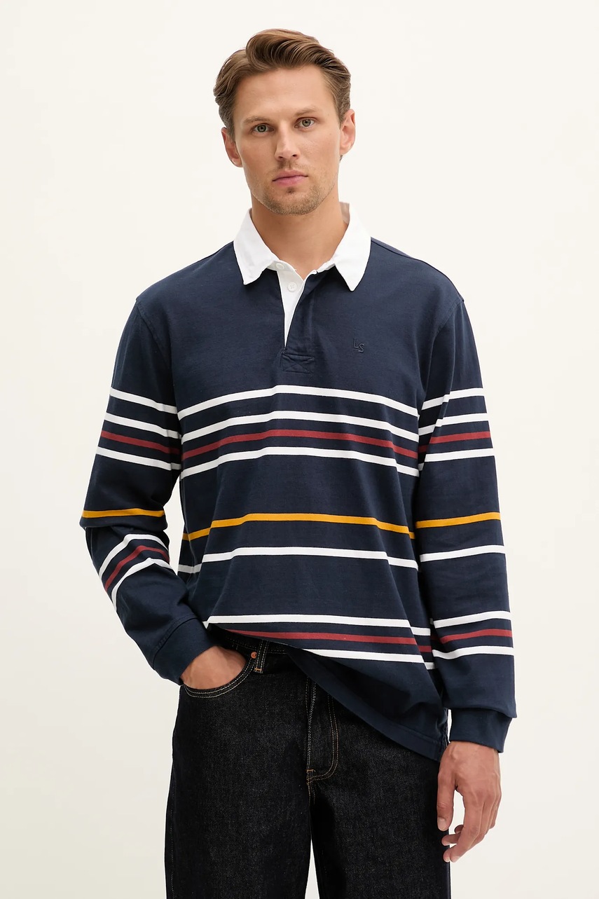 Levně Bavlněná mikina Levi's pánská, tmavomodrá barva, vzorovaná, A4845