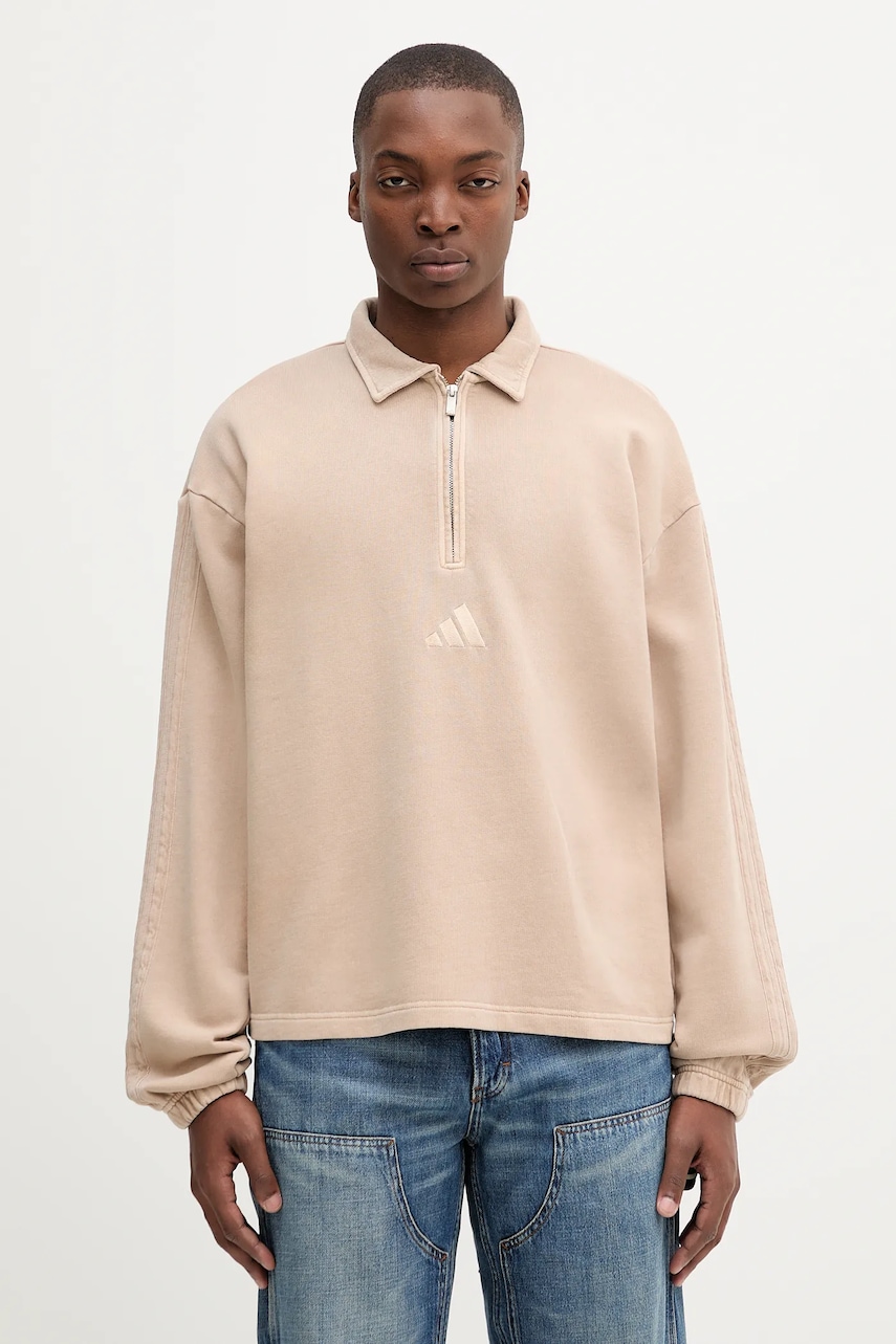 adidas hanorac de bumbac ALL SZN culoarea bej, uni, JY1724