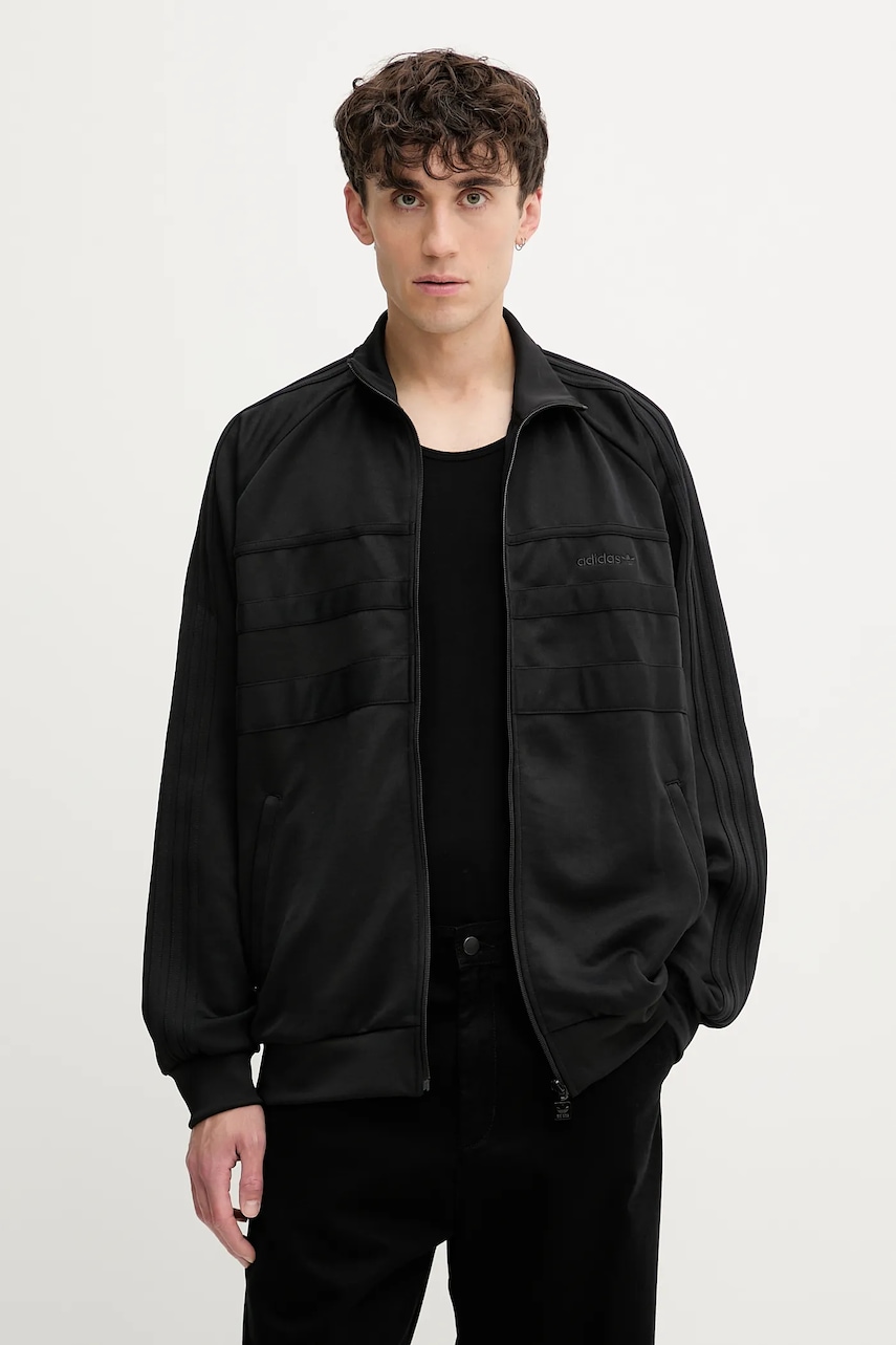 Levně Mikina adidas Originals First TT pánská, černá barva, s aplikací, JX1488