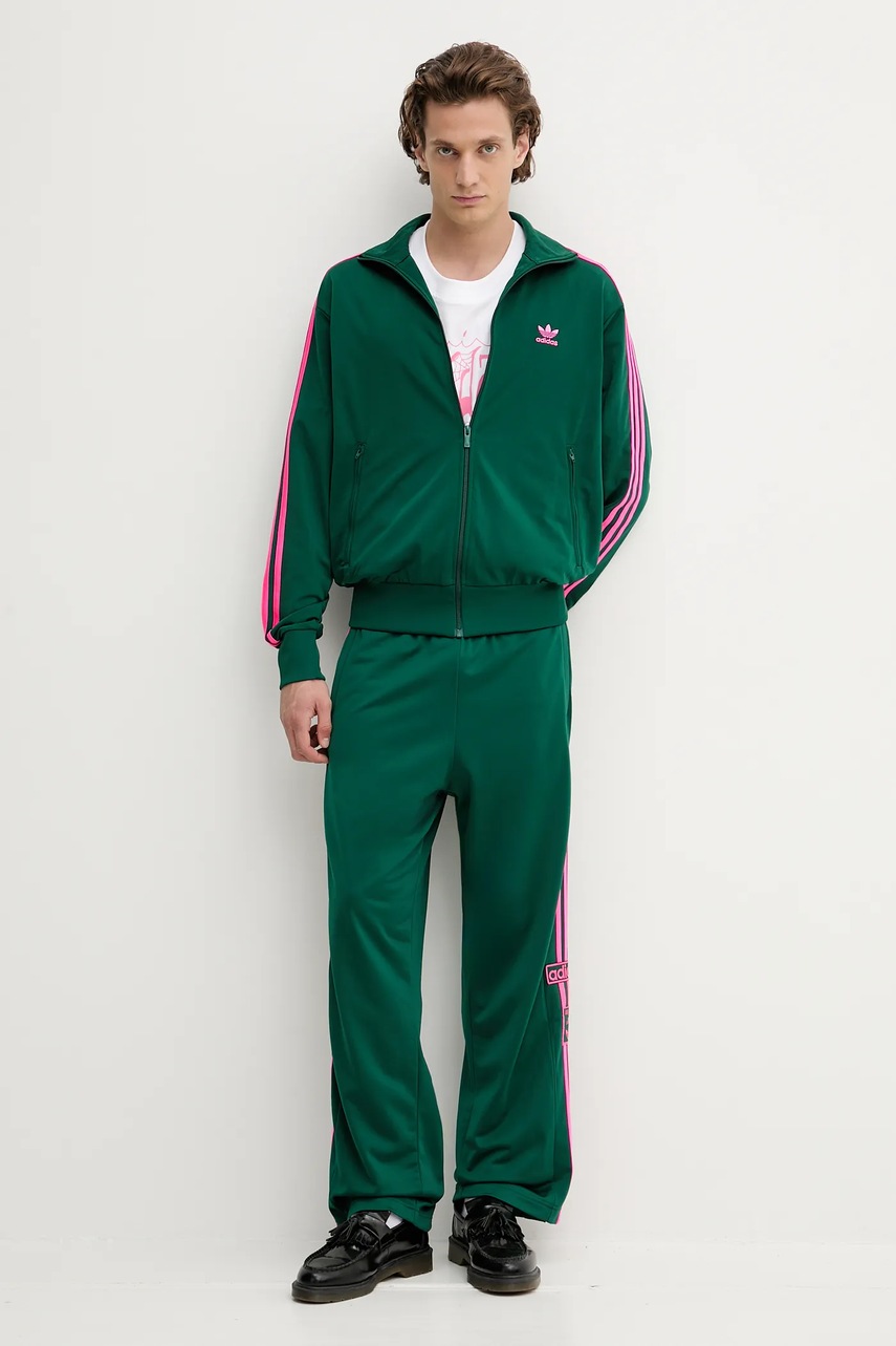 Кофта adidas Originals Firebird цвет зелёный с аппликацией KA0458