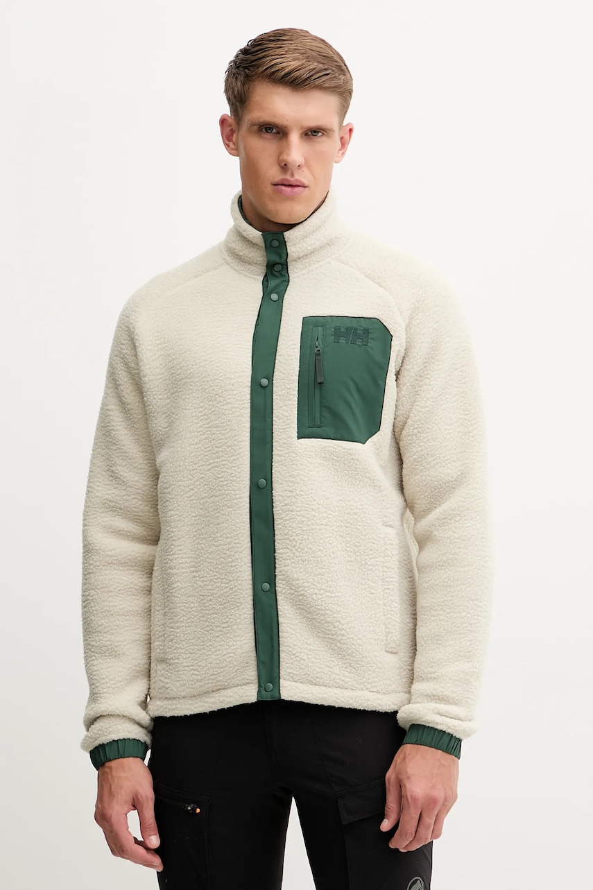Helly Hansen hanorac fleece PANORAMA culoarea bej, uni, 63348