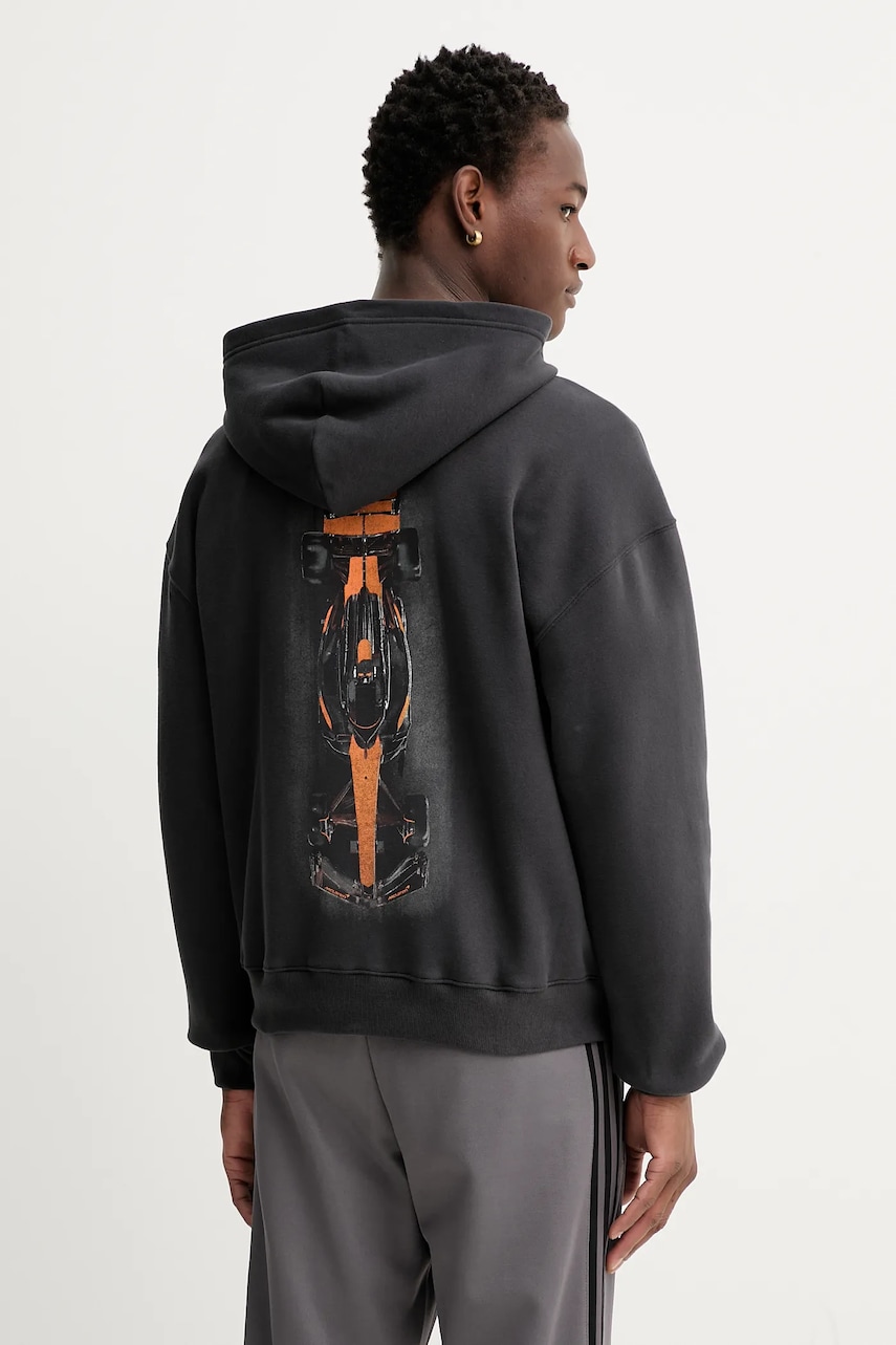 Hollister Co. bluză culoarea gri, cu glugă, uni, KI322-5159