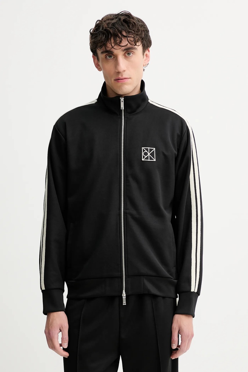 Levně Mikina Calvin Klein pánská, černá barva, s aplikací, LV04LD220G